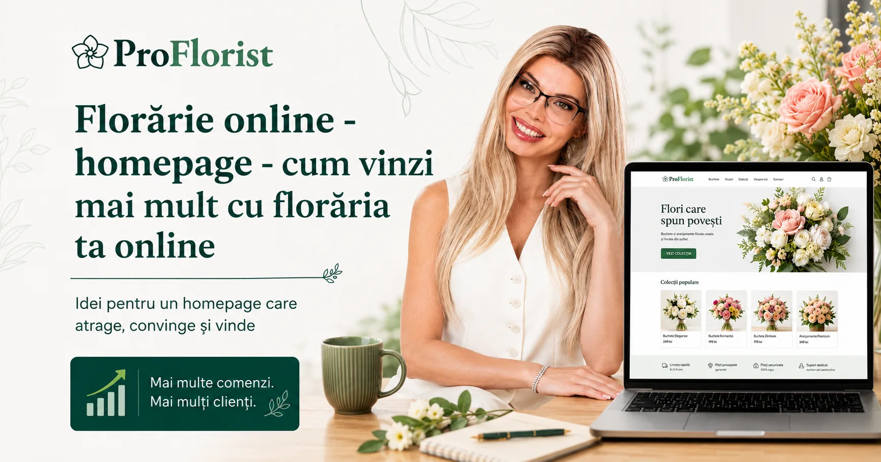 Startseite eines Online-Blumenladens